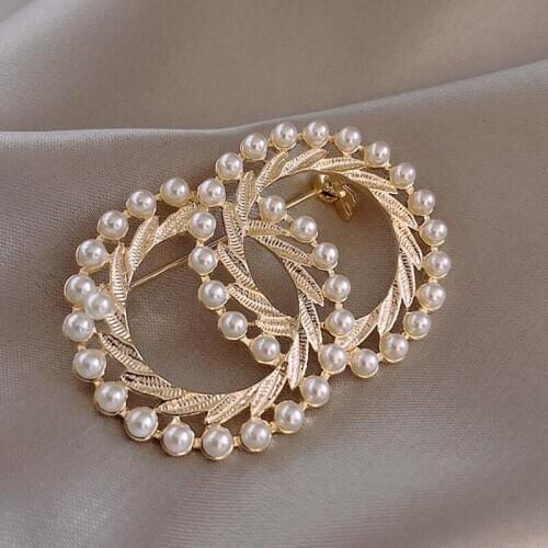 Enamel Double Circle Brooch Top Quality Fashion Women Jewelry Handmade Pins Metal Brooch