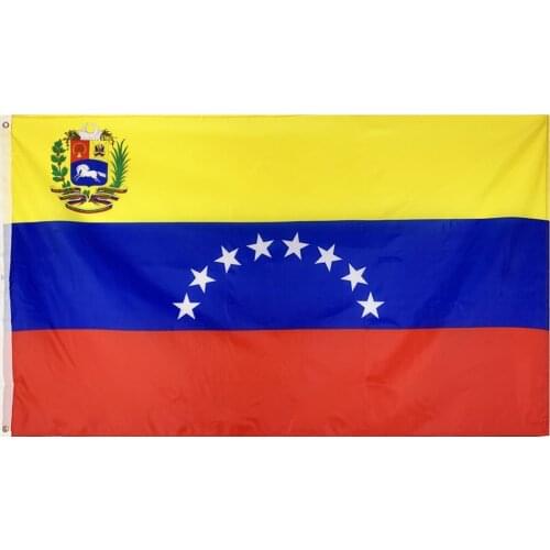 Flagnshow 90x150cm 3x5ft Venezuela National Flags and Banners Venezuelan Bolivar B VEB Flag Banner for Decoration