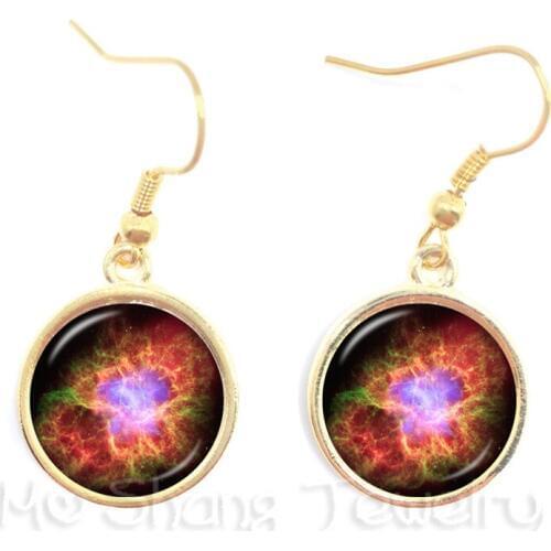 Galaxy And Star Pendant Nebula Glass Earrings Space Jewelry Planets Colorful Galaxy Star Spcace Women Jewelry