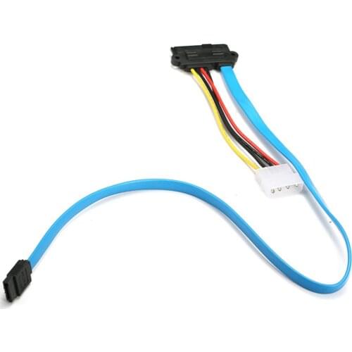 About 70cm Hard Drive Adapter Cord Cable SAS Serial Attached SCSI SFF-8482 to SATA HDD Hard Drive Adapter Cord Cable Blue Color