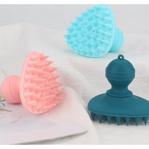 Silicone Bristle Hair Scalp Massager Shampoo Brush Wet Dry Manual Head Massage Comb Scrubber Exfoliate Remove Dandruff