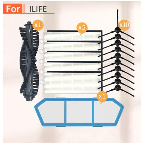 Robot Vacuum Cleaner Hepa Filter Side Brush Mop Cloth Set Spare Parts for Chuwi ilife A6 A4 A4s Accessories
