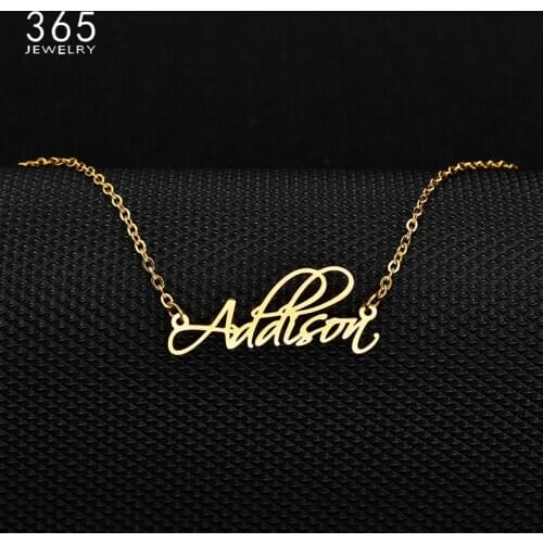 Personalized Stainless Steel Name Date Shape Necklace For Baby Girl Custom Alphabet Necklace Birthday Gift Girlfriend Jewelry