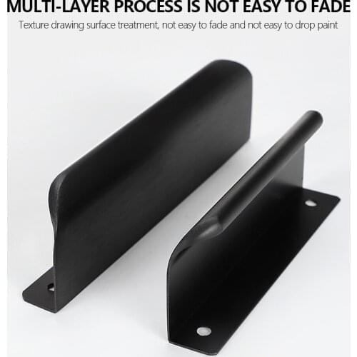 Gold Black Hidden Cabinet Pulls Aluminum Alloy Kitchen Cupboard Handles Drawer Knobs Furniture Handle Bedroom Hardware