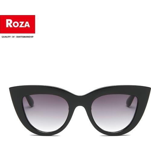 Roza Sunglasses For Women Cat Eye Popular Brand Design Oversized Vintage Sun Glasses Mirror Gafas De Sol Female UV400 RZ0568