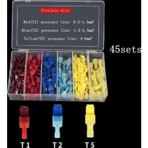 T-type terminals from broken line stripping cords fast wire connector insulation combination set 0.5-6 square cords