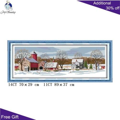 Your Gift Snowy Scenery Home Decoration F128 14CT 11CT Counted and Stamped Northern Scenery Embroidery DIY Cross Stitch kits