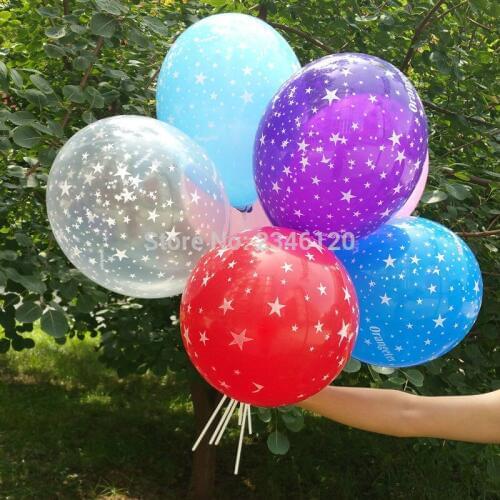 12inch 50pcs All over the sky star printing balloon red deep purple multi color optional wedding birthday decorative balloon