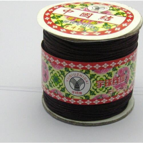 100 Meters Brown String Chinese Knot Cord Synthetic Silk Jewelery Cord 0.8mm