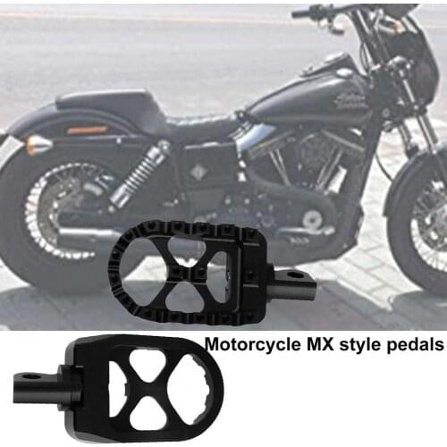 2Pcs Foot Pedal Replaceable Easy Installation Aluminum Alloy MX Style Motorcycle Footpeg for Davidson Dyna Sportster Foot Rests