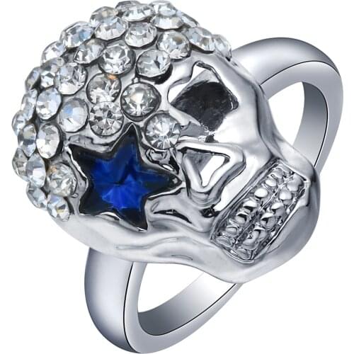 2017 jewelry Skull finger ring for lady paved zircon luxury women Wedding Engagement Ring star eye design jewelry rings