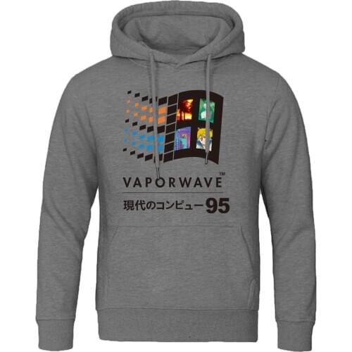 2020 Men Popular hooded Hoodie spring autumn casual Sweatshirts Vaporwave Vintage Retro Japanese Anime Aesthetic Printed clothes