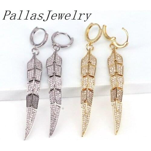 3Pairs 2021 NEW Fashion Zirconia Leaf shape drop earrings charm jewelry earrings for women Wedding Bridal