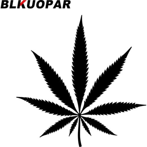 BLKUOPAR for Hemp Leaf Car Stickers Creative Cartoon Decals Scratch-Proof Windows Air Conditioner Decor Car Door Protector
