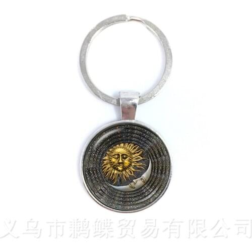 Peace Symbol Sun God Time Gem Keychains European And American Fashion Accessories Hope For World Peace Keyring wholesale
