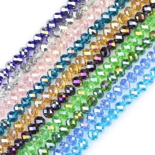 JHNBY Faceted Austrian crystal beads ball 10x8mm 20pcs Flat Round Rhinestone Loose beads for jewelry making women bracelets DIY