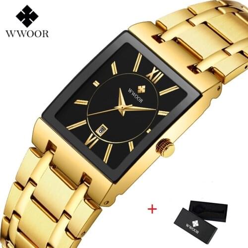 WWOOR 8858 Mens Watch Top Brand Luxury Business Quartz Men Wristwatch Stainless Steel Waterproof Male Watches Relogio Masculino