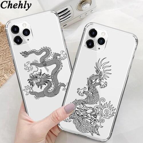 Dragon Phone Case for IPhone 6s 7 8 11 12 Plus Pro Mini X XS MAX XR SE Creative Cases Soft Silicone TPU Fitted Back Shell Cover