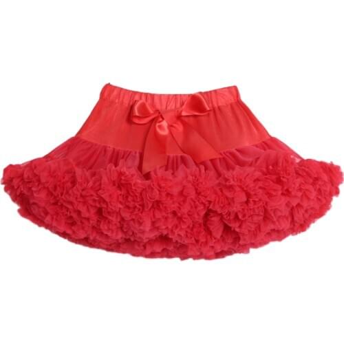 Girls Petti Tutu Skirt Red Color Fluffy Tutu Children Clothing Christmas Costume Party Wear Kids Ballet Skirt Children Clothing