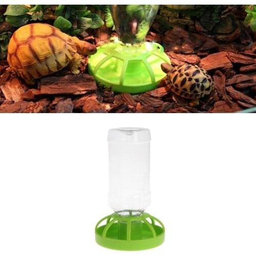 Reptile Water Drinker Dispenser Food Bowl Lizard Feeder Round Dish Drink Bottle