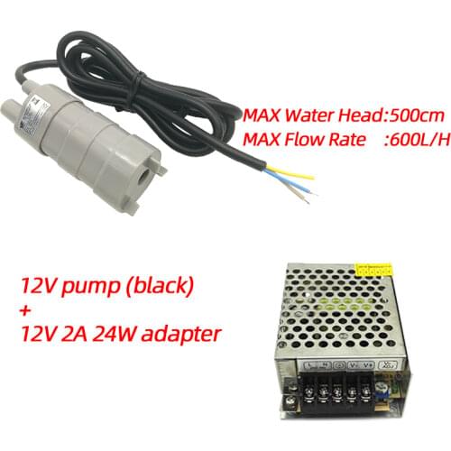 New 12V-24V DC Water Pump Solar Aquarium Three Wire Submersible Mini Electric Pump with adapter 600L/H