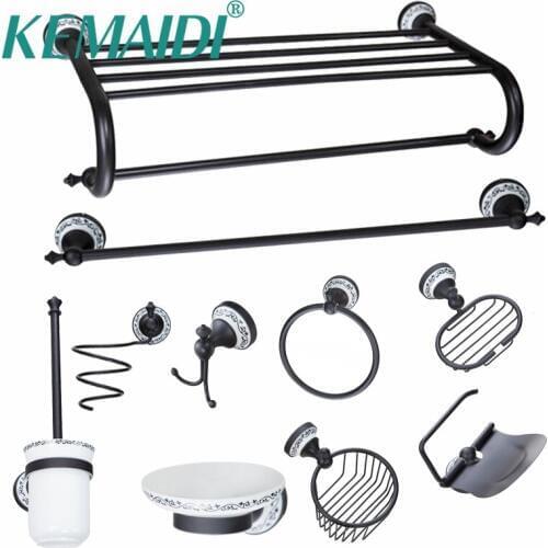 KEMAIDI Hair Dryer Holder,Oil Rubbed Bronze,Bathroom Toilet Brush Holder,Towel Rack,Towel Ring,Paper Holder Bathroom Accessories