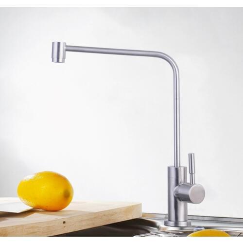 Kitchen Water Filter Faucet Stainless Steel Brushed Reverse Osmosis Filter Parts Purifier Direct Drinking Tap Single Cold Faucet