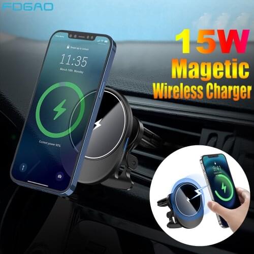 Magnetic Wireless Car Mount Charger 15W PD Fast Charging Air Vent Phone Holder Stand USB Type C for iPhone 12 Pro Max Mini Case