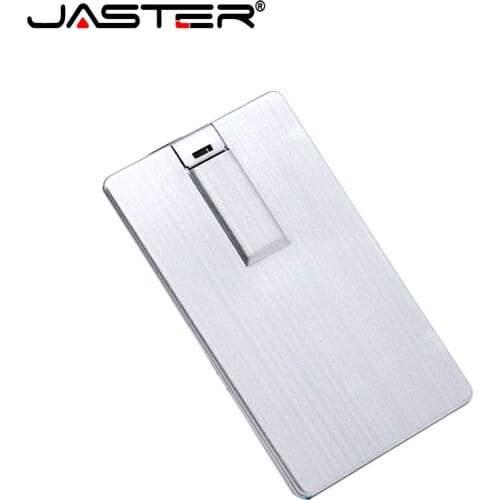 JASTER credit card metal usb 2.0 pen drive external storage memory stick 8gb 16gb 32gb 64gb 128gb flash drive custom custom gift