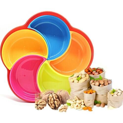 Multi-function Snack Plates Candy Box With Lid Home Large Capacity Fruits Nut Storage Dessert Tray Snack Dish