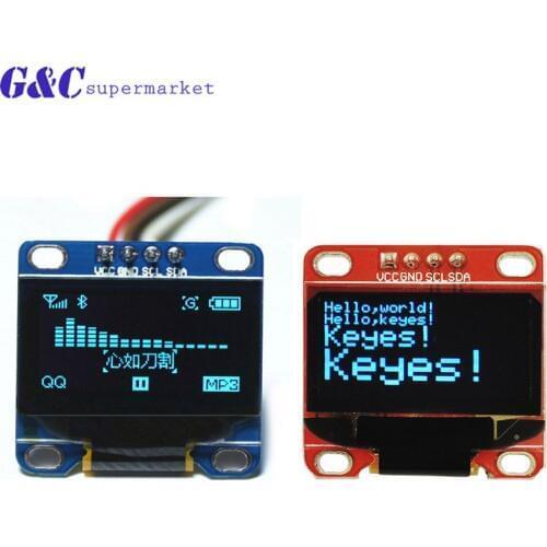 0.96 inch IIC Serial Blue OLED Display Module 128X64 I2C SSD1306 LCD Screen Board GND VCC SCL SDA 0.96" Oled I2C diy electronics