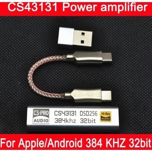 New TYPE C TO 3.5MM DSD256 For Android&iPhone Headphone Amplifier Adapter DAC Portable dad usb Cirrus Logic hifi ios win10 pc