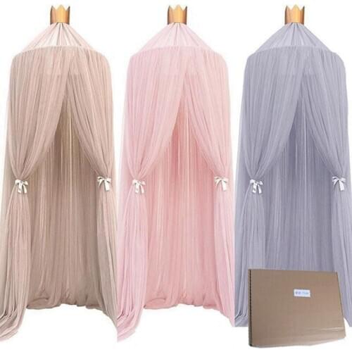 1pcs 6Colors Hanging Kids Baby Bedding Dome Bed Canopy Cotton Mosquito Net Bedcover Curtain For Kids Reading Playing Home Decor