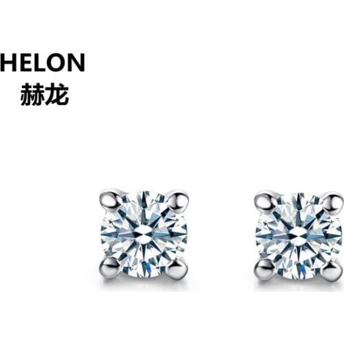 1.6ct VVS/D Moissanites Stud Earrings Solid 14k White Gold Women Earrings Classic Engagement Wedding Fine Jewelry