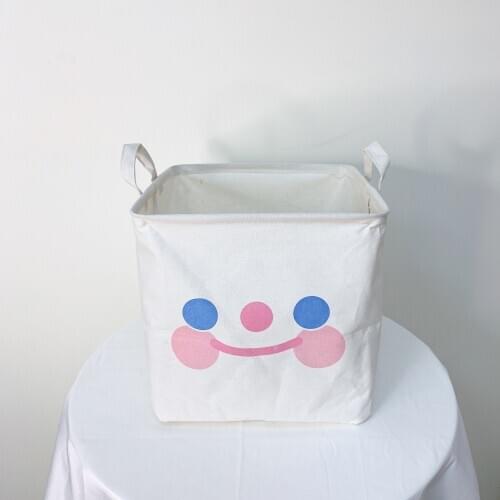 Folding Storage Box Cute Cloth Waterproof Basket Cartoon Printed Laundry Bag Room Organizer with Handle for Home/Office/Bathroom