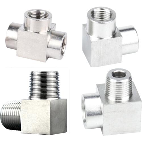 1/8" 1/4" 3/8" 1/2" 3/4" NPT Female Male Thread 304 Stainless Steel Tee Type 3 Way Elbow High Pressure Pipe Fitting Connector