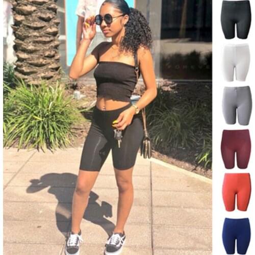 Women Biker Shorts High Casual Skinny Fitness Bodycon Cycling Slim Bottoms Stretch Basic female sweatpants Waist Sports Summer