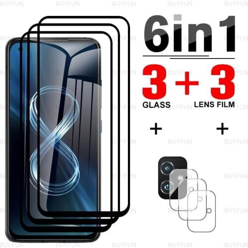 For Asus Zenfone 8 Black edge tempered glass for zenfone zen fone 8 zen fone8 filp full cover front protective glass lens film