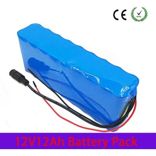 18650 12V Rechargeable Battery DC 11.1V 12.6V 18650 Li-ion Battery 12000mAh Hunting Xenon Fishing Lamp Outdoor Light Source