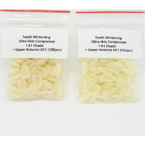 2bag*100PCS Ultrathin Dental Composite Resin Veneer Upper & Lower Anterior Teeth A1 Shade Restorative Tooth Whitening Materials