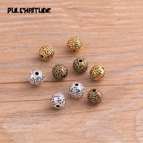 20pcs 7mm Three Color 2020 New Sphere Bead Pattern Bead Charms For Diy Beaded Bracelets Jewelry Handmade Making