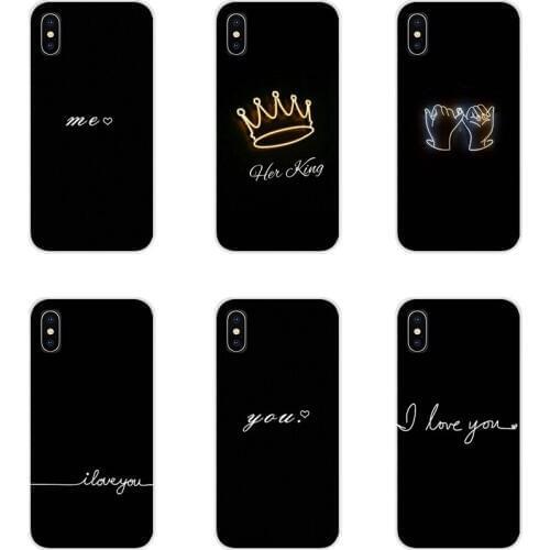 Accessories Phone Cases Covers For Samsung Galaxy S4 S5 MINI S6 S7 edge S8 S9 S10 Plus Note 3 4 5 8 9 Cute Love Heart Couple