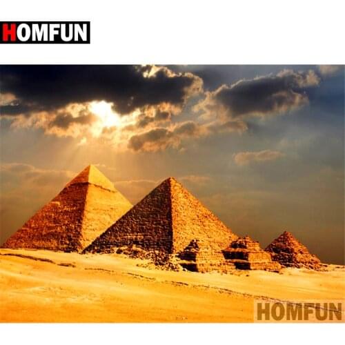 HOMFUN Full Square/Round Drill 5D DIY Diamond Painting "Sunset scenery" 3D Diamond Embroidery Cross Stitch Home Decor A19332