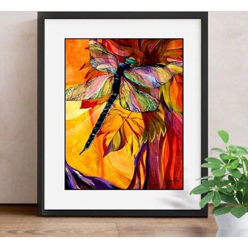 Diamond Painting Full Square Dragonfly Pattern DIY Diamond Mosaic Resin Drill Home Decor Handmade Crafts New Year Gift