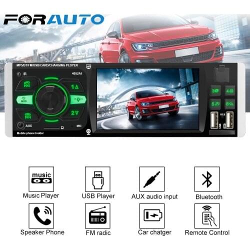1 Din 4.1 Inch Car HD MP5 Player ISO Remote Multicolor Lighting Voice Bluetooth 4.2 Video Audio Video TF USB Fast Charging