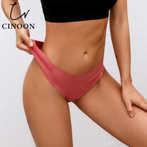 CINOON Quick Dry WomenS Panties Sexy Thongs Lingerie One Piece Seamless Low-Rise String Cotton Crotch Female Underwear