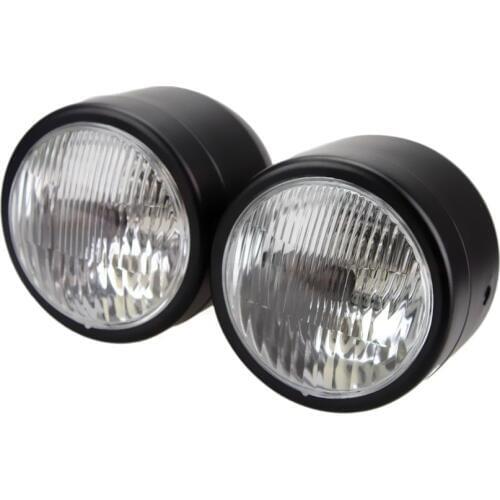 12v Twin Dominator Motorcycle Front Headlight Double Dual Lamp Cafe Racer Custom For Harley Honda Yamaha Suzuki