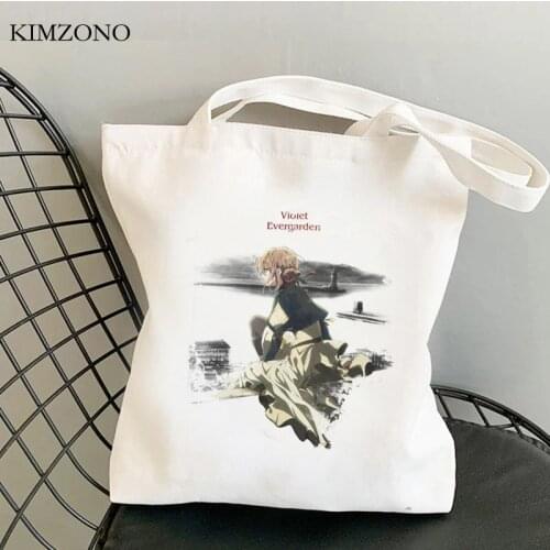 Violet Evergarden shopping bag eco reusable bolsas de tela bolso shopper bag bolsas ecologicas ecobag cloth string custom