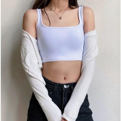 New Fashion Women Sexy Solid Crop Top Female Casual Tank Tops Summer Ladies Cute Sweet Girls Vest Sleeveless Cool Streetwear