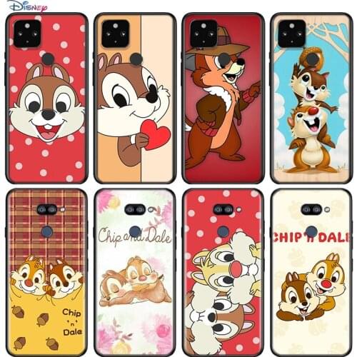 Cute Bunny Chip For Google Pixel 5 4 4A XL Shell For LG Q60 V60 V50 V50S V40 V35 V30 5G Black Soft Phone Case